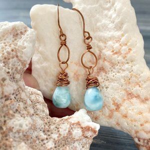 Light blue gemstone earrings
